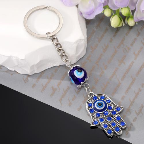 Tibetan Style Key Clasp, Hand, antique silver color plated, multifunctional & with rhinestone, nickel, lead & cadmium free, Sold By PC