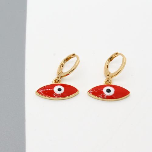 Evil Eye Earrings, Tibetan Style, Horse Eye, fashion jewelry & for woman & enamel, more colors for choice, nickel, lead & cadmium free, Sold By Pair