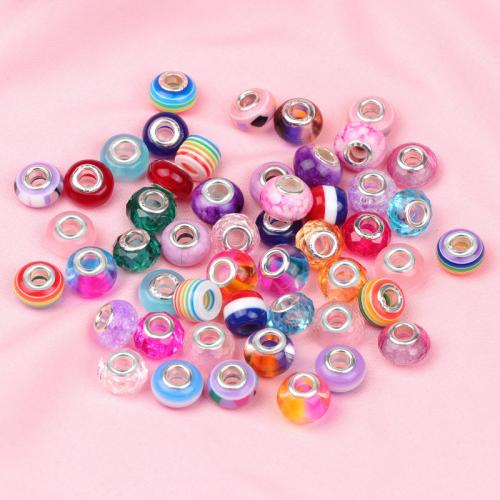 Perles en verre de mode, différentes couleurs et motifs pour le choix & DIY & grand trou, Environ 50PC/lot, Vendu par lot