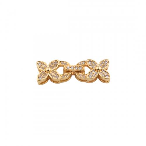 Brass Bracelet Findings Flower plated DIY & micro pave cubic zirconia nickel lead & cadmium free Approx 1mm Sold By PC