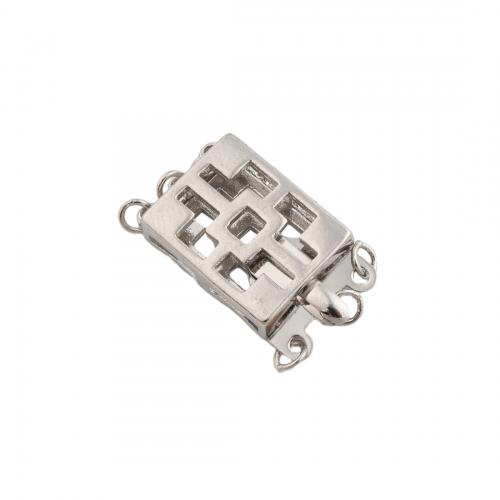 Brass Box Clasp platinum color plated DIY nickel lead & cadmium free Approx 2.5mm Sold By PC