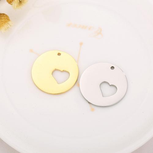 Stainless Steel Pendants, 304 Stainless Steel, Round, plated, DIY & hollow, more colors for choice, 20mm, Sold By PC
