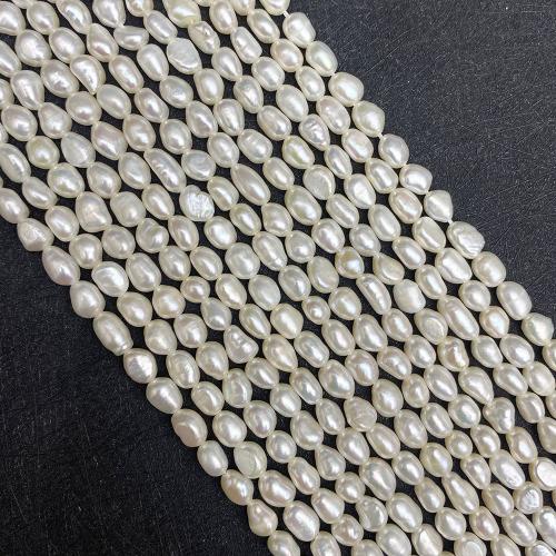 Barock odlad sötvattenspärla pärlor, Freshwater Pearl, DIY & olika storlek för val, vit, Såld Per Ca 38 cm Strand