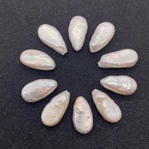 Natural Freshwater Pearl Loose Beads, Teardrop, DIY, white, 9x18mm, Sold By PC