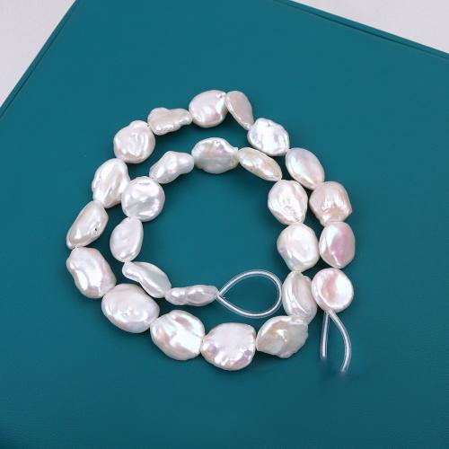 Perles nacres baroques de culture d'eau douce , perle d'eau douce cultivée, DIY, blanc, about:12-18mm, Vendu par Environ 38 cm brin