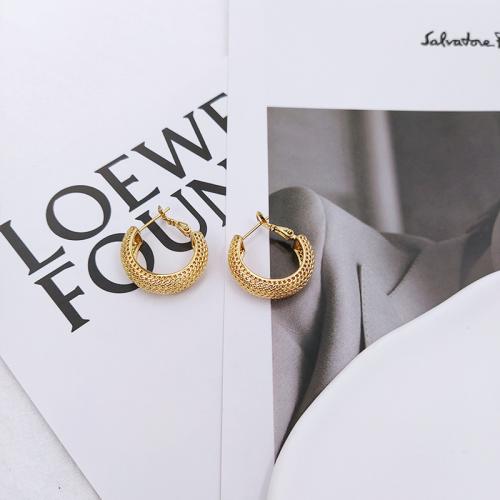 Messing Leverback Ohrring, plattiert, für Frau, goldfarben, 25x25mm, verkauft von Paar