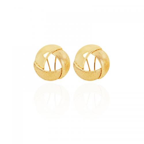 Messing Spring hoop oorbellen, plated, voor vrouw, goud, 30x30mm, Verkocht door pair