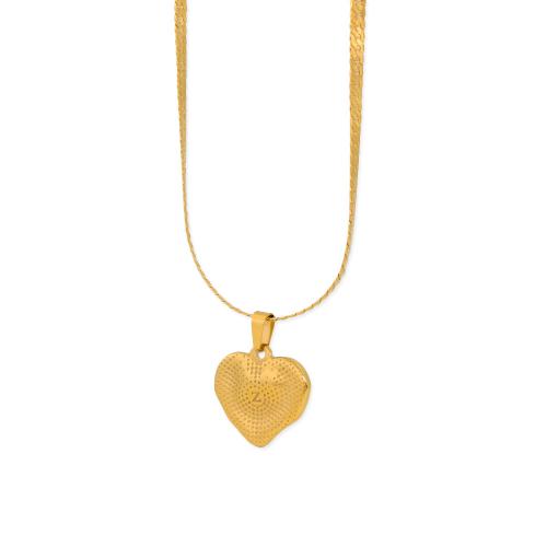 Edelstahl Schmuck Halskette, 304 Edelstahl, mit Verlängerungskettchen von 5CM, Herz, plattiert, für Frau, goldfarben, Länge:ca. 40 cm, verkauft von PC