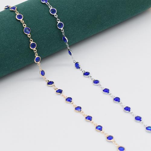 Messing Necklace Ketting, met Glas, plated, DIY, meer kleuren voor de keuze, Verkocht door m