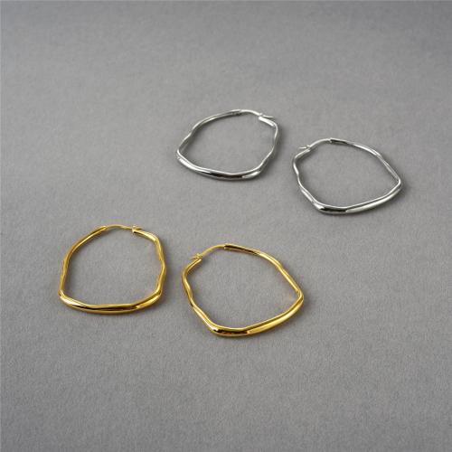 Brass Hoop Earring, plated, for woman, more colors for choice, 48x39mm, Sold By Pair
