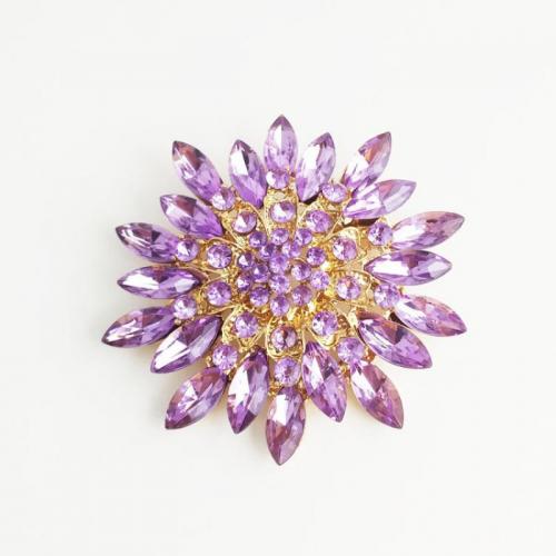Zinc Alloy Brooches with Crystal fashion jewelry & for woman nickel lead & cadmium free 70mm Sold By PC