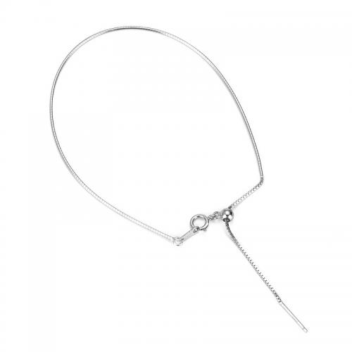 925 Sterling Silver Necklace Chain with 2inch extender chain plated DIY & adjustable Sold By PC