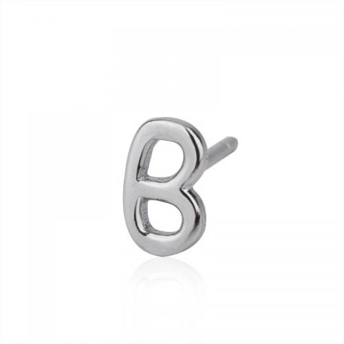 925 Sterling Silver Stud Earring Alphabet Letter Unisex Sold By PC