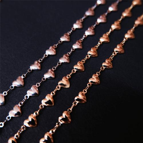 Iron Chain Heart plated DIY 7mm Sold By m