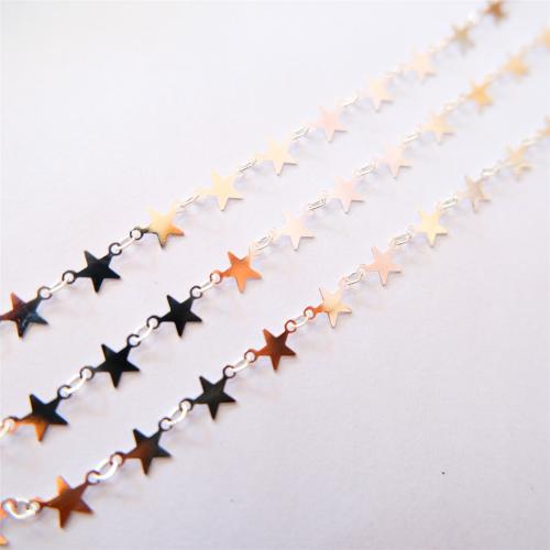 Brass Chain Star KC gold color plated DIY nickel lead & cadmium free 8mm Sold By m