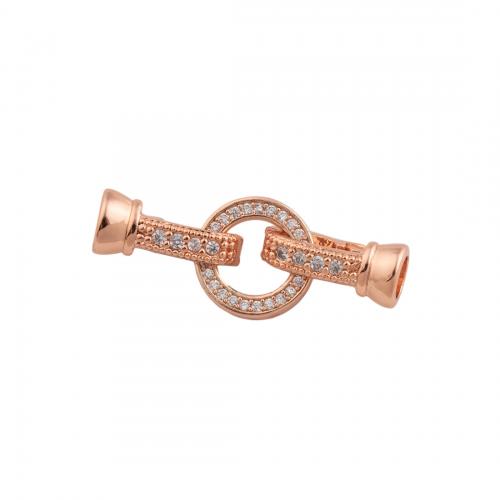 Brass Bracelet Findings rose gold color plated DIY & micro pave cubic zirconia nickel lead & cadmium free Sold By PC