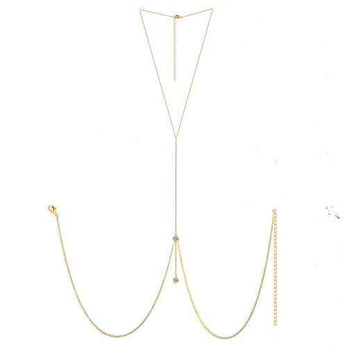 Body Chain Smycken, 304 rostfritt stål, med Kristall & Plast Pearl, mode smycken & olika stilar för val & för kvinna, fler färger för val, Säljs av Strand