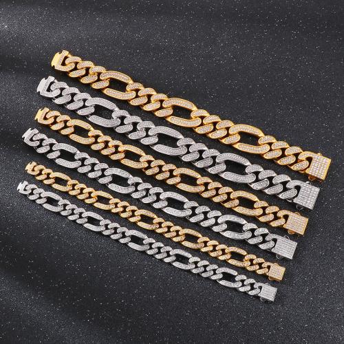 Stainless Steel Jewelry Bracelet, 304 Stainless Steel, different length for choice & different size for choice & for man & with rhinestone, more colors for choice, Sold By PC