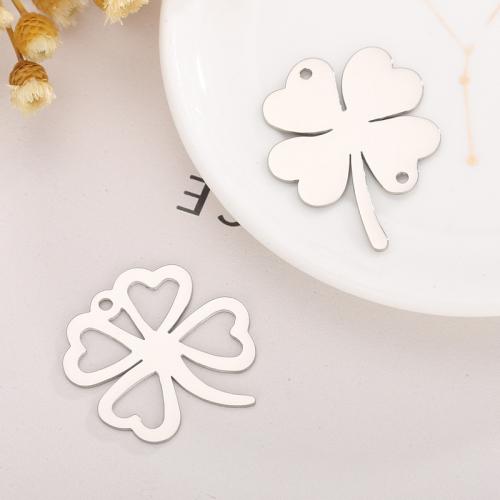 Stainless Steel Pendants 304 Stainless Steel Four Leaf Clover plated DIY Sold By PC