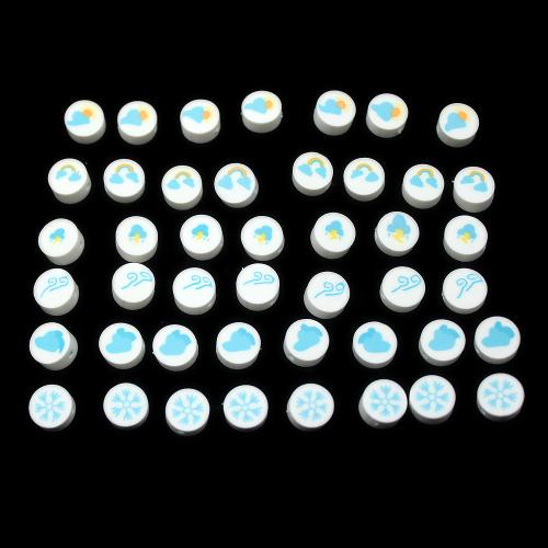 Polymer Ton Perlen , rund, DIY & verschiedene Muster für Wahl, keine, 10x5mm, Bohrung:ca. 2mm, 1000PCs/Tasche, verkauft von Tasche
