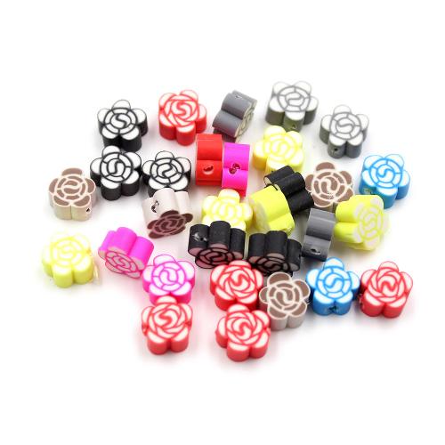 Polimero-Clay-Beads, argilla polimero, Fiore, DIY, nessuno, 10x5mm, Foro:Appross. 2mm, 1000PC/borsa, Venduto da borsa