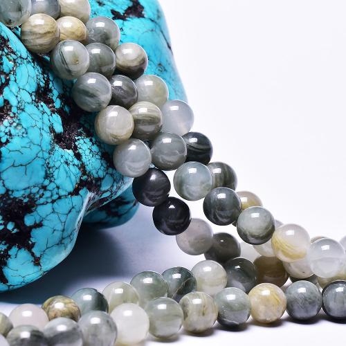 Perles bijoux en pierres gemmes, Green Grass Stone, Rond, DIY & normes différentes pour le choix, couleurs mélangées, Vendu par brin