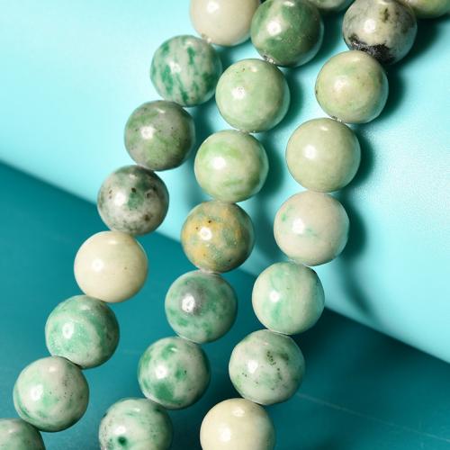 Natural Jade Beads Jade Qinghai Round DIY green Sold By Strand
