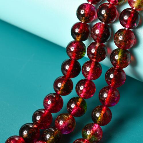 Natural Fluorite Beads Round DIY red Sold By Strand