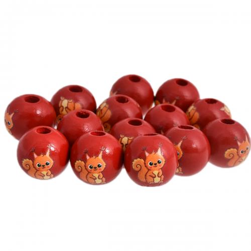 Wood Beads, Round, DIY & different designs for choice, more colors for choice, 16mm, Hole:Approx 4mm, 100PCs/Bag, Sold By Bag