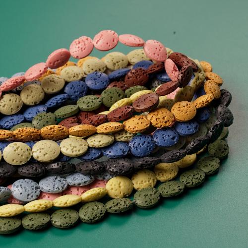Natürliche Lava Perlen, oval, DIY, keine, 8x10mm, 35PCs/Strang, verkauft von Strang