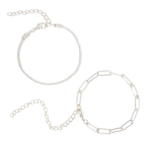Bracelet en alliage de zinc, 2 pièces & bijoux de mode & pour femme, couleur originale, protéger l'environnement, sans nickel, plomb et cadmium, Vendu par PC