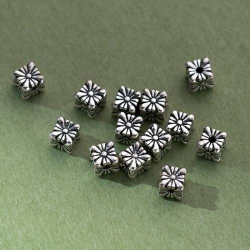 925 Sterling Silver Beads,  Square, Antique finish, DIY, original color, 5mm, Hole:Approx 1.2mm, Sold By PC