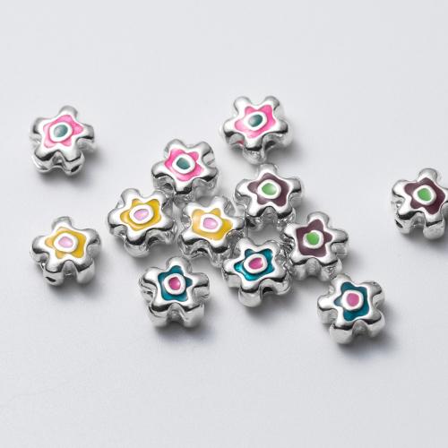 Perles en argent sterling 925, étoile, Placage, DIY & autocollant époxyde, plus de couleurs à choisir, 0.50mm, Trou:Environ 1mm, Vendu par PC