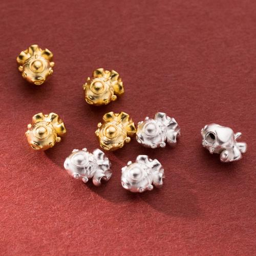 925 Sterling Silver Beads Goldfish plated DIY Approx 1.8mm Sold By PC