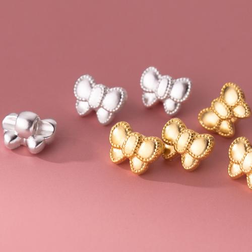 Perles en argent sterling 925, Noeud papillon, Placage, DIY, plus de couleurs à choisir, 10x7.50x6.50mm, Trou:Environ 2.8mm, Vendu par PC