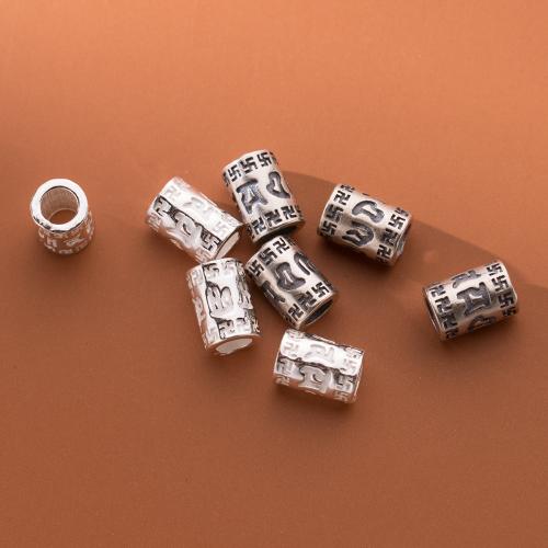 925 Sterling Silver Beads, Antique finish, DIY, more colors for choice, 6x8mm, Hole:Approx 3mm, Sold By PC