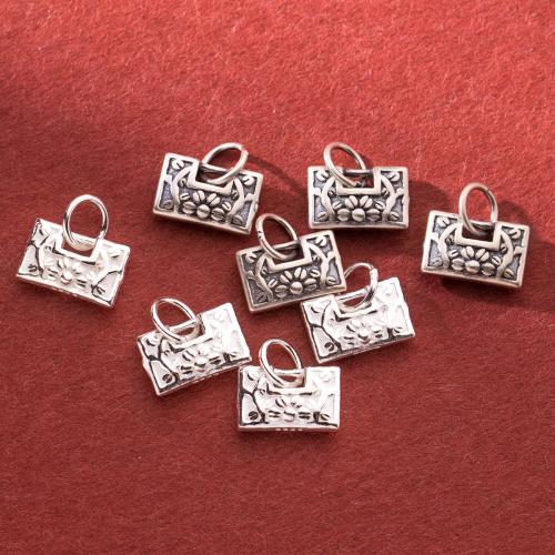 925 Sterling Silver Pendant, Longevity Lock, plated, DIY, more colors for choice, 10.50x6.50x3.50mm, Sold By PC