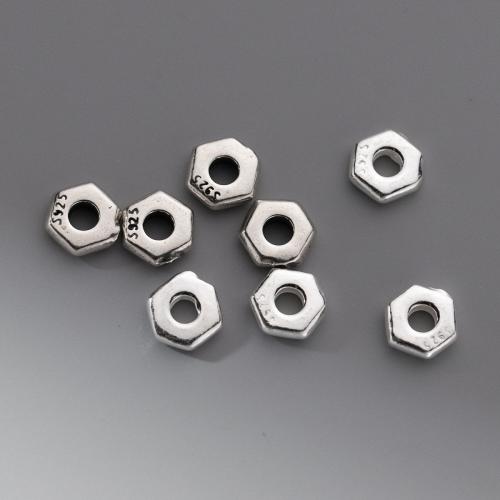 Spacer Beads Jóias, 925 prata esterlina, DIY, Mais cores pare escolha, 5.50mm, Buraco:Aprox 2.2mm, vendido por PC