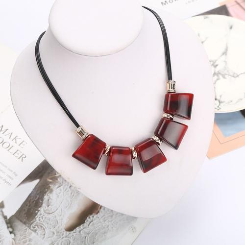 Acrylic Necklace, Nylon Cord, with Acrylic, fashion jewelry & for woman, Length:Approx 48 cm, Sold By PC