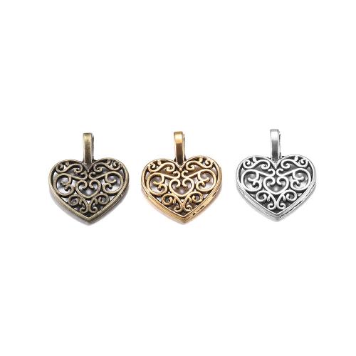 Tibetan Style Heart Pendants, DIY, more colors for choice, nickel, lead & cadmium free, 15x18mm, 30PCs/Bag, Sold By Bag