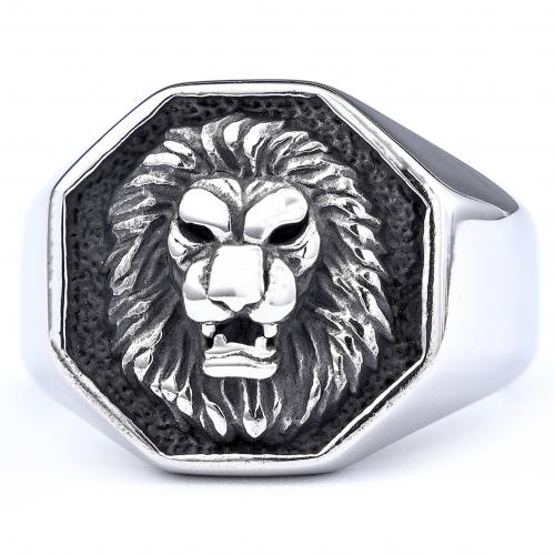 316 Stainless Steel Finger Ring, Lion, plated, vintage & different size for choice & for man & blacken, more colors for choice, US Ring Size:7-14.5, Sold By PC