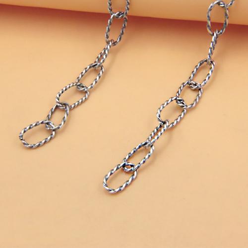 925 Sterling Silver Chains, polished, DIY, 10.80x6.60mm, Sold By G