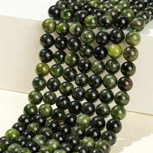Perles bijoux en pierres gemmes, diopside, Rond, poli, DIY & normes différentes pour le choix, Vendu par brin
