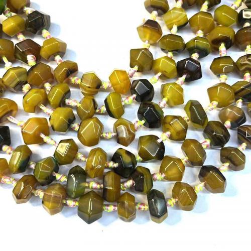 Achat Perlen, Vieleck, DIY, keine, 10x15mm, verkauft per ca. 15 ZollInch Strang