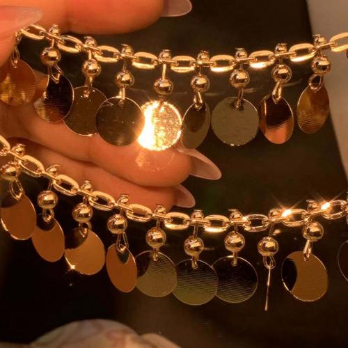 Brass Chain Flat Round KC gold color plated DIY nickel lead & cadmium free 10mm Sold By m