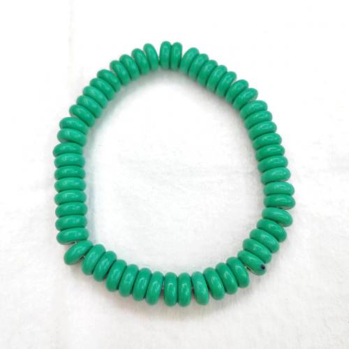Gemstone Bracelets Natural Stone Abacus polished fashion jewelry & Unisex green 8mm Length Approx 18 cm Sold By PC