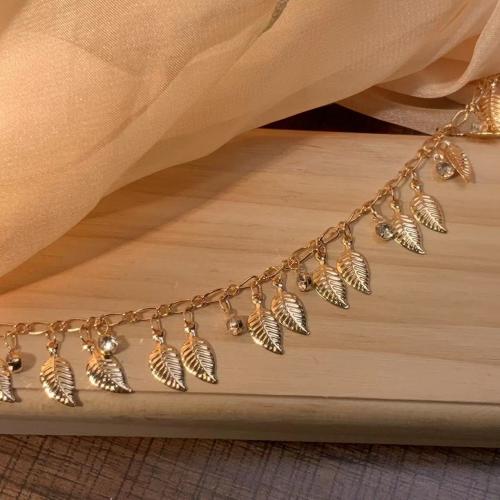 Brass Chain with Cubic Zirconia Leaf plated DIY nickel lead & cadmium free Sold By m