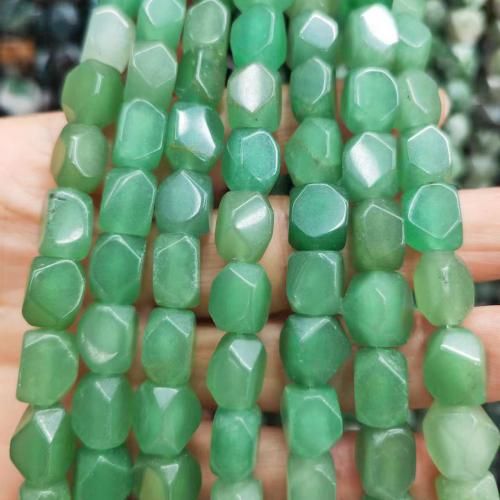 Natural Green Agate Beads, Nuggets, polished, DIY, green, 8x11mm, Approx 32PCs/Strand, Sold By Strand