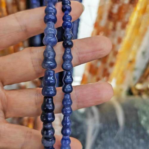 Natural Aventurine Beads Blue Aventurine Calabash polished DIY blue Sold By Strand