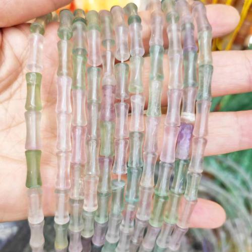 Perles de fluorite, Fluorite colorée, poli, DIY, couleurs mélangées, 5x12mm, Environ 30PC/brin, Vendu par brin